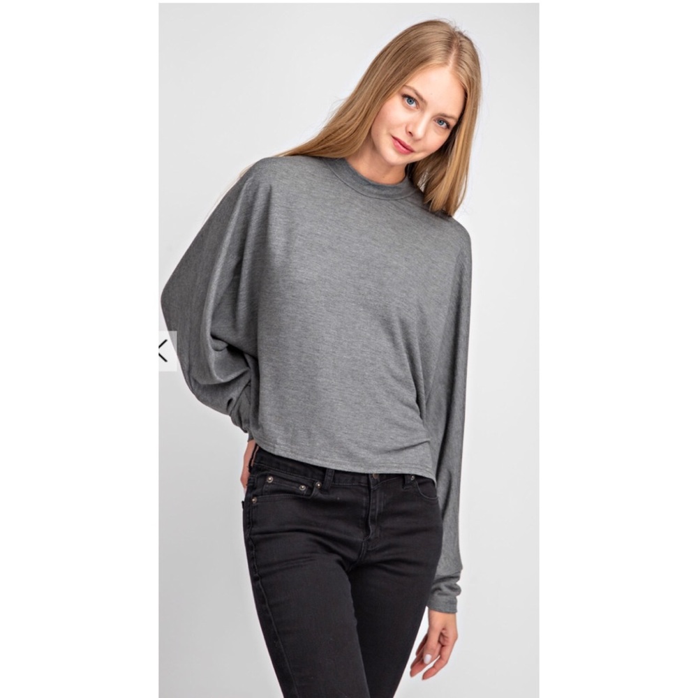 NWT Grey Dolman Sleeve Pullover